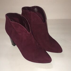 Bandolier Maroon Suede Kalinda Heeled Bootie